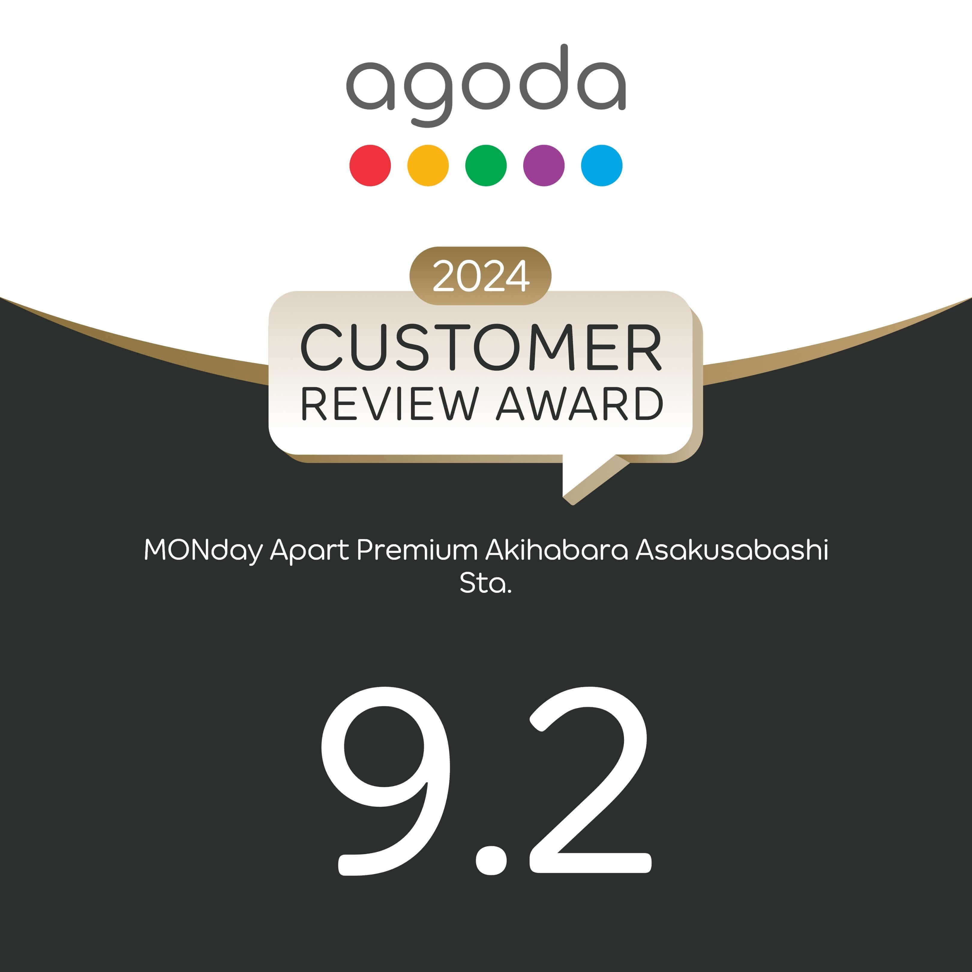 agoda 2024 CUSTOMER REVIEW AWARD