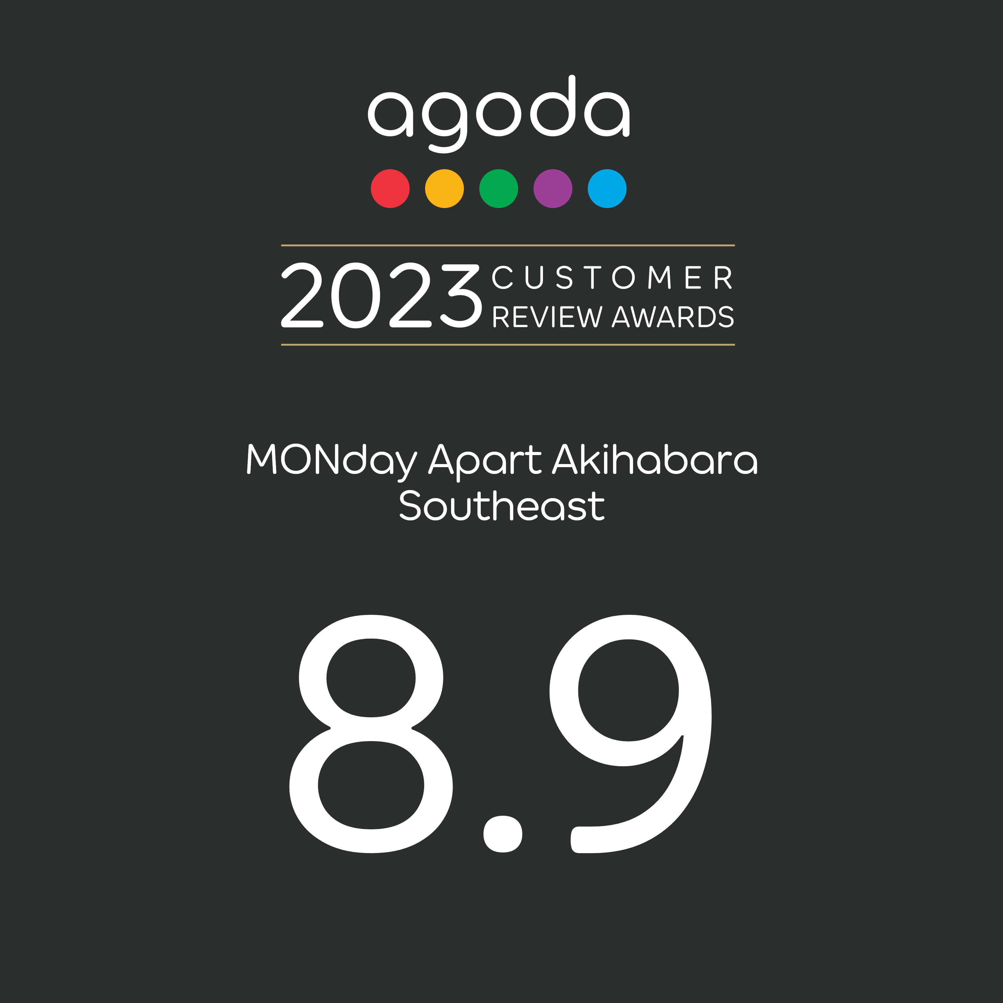 agoda 2023 CUSTOMER REVIEW AWARD