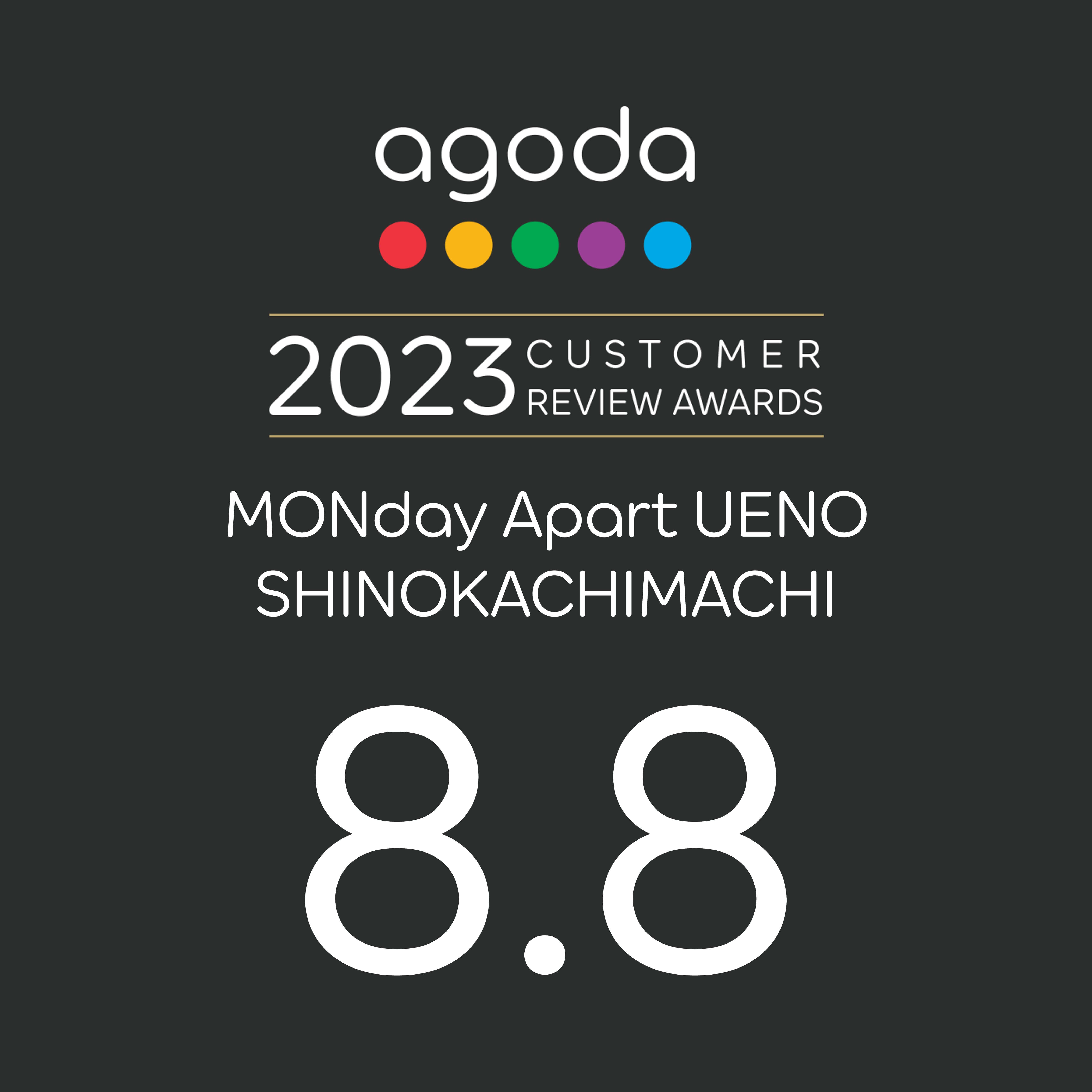 agoda 2023 CUSTOMER REVIEW AWARD