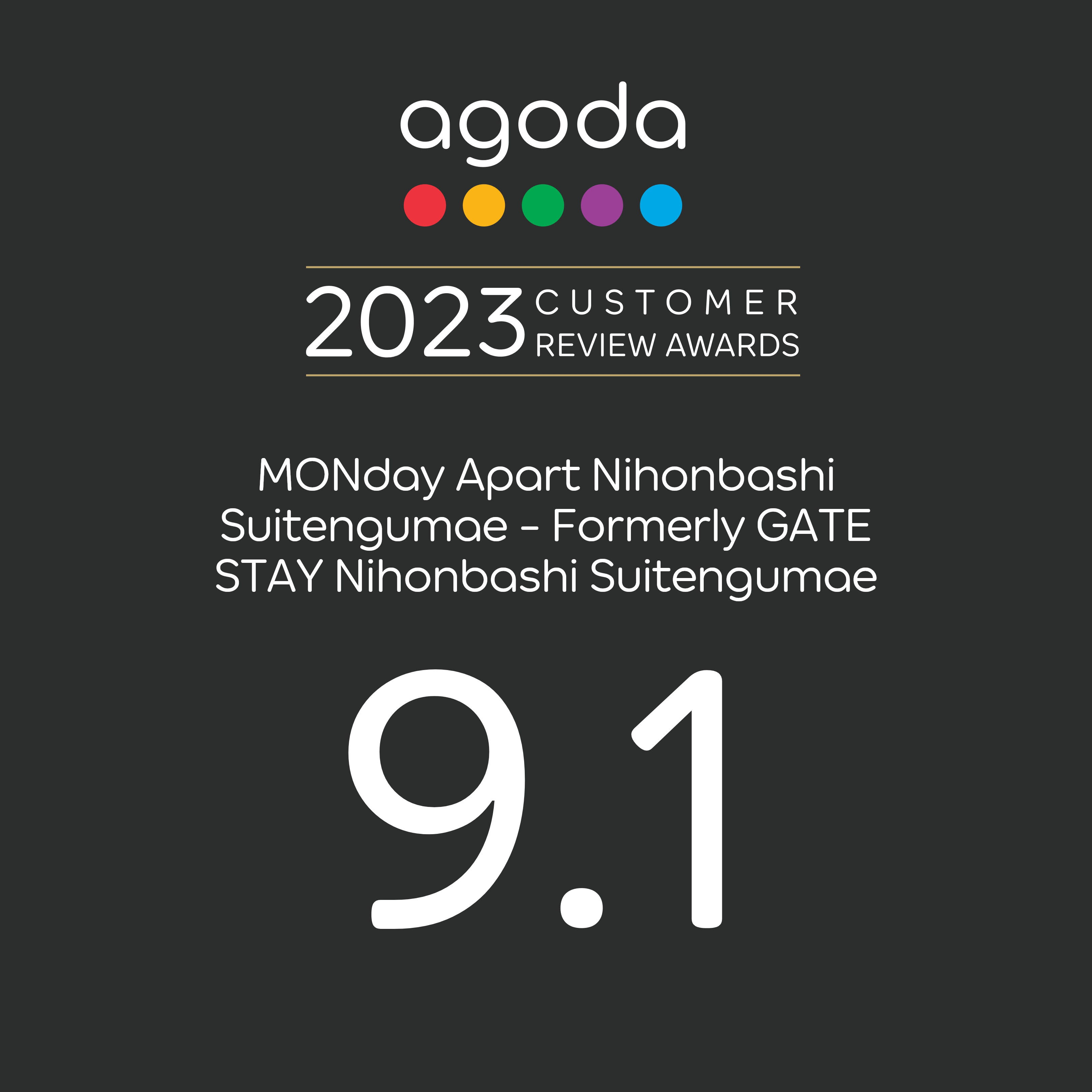 agoda 2023 CUSTOMER REVIEW AWARD